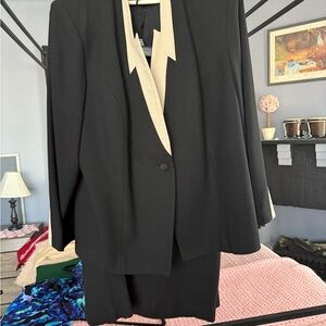 Kasper Black and Cream Women’s Jacket and Skirt set